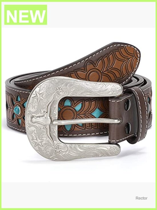 Genuine Leather Western Belt Interchangeable Buckle Cowboy Belt main image 5